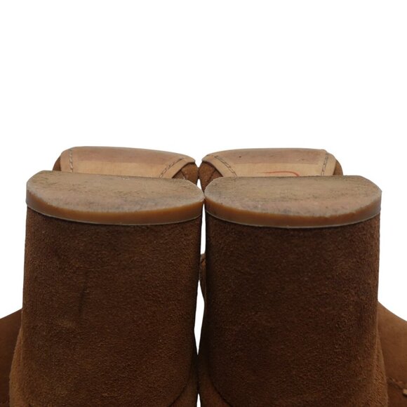 Toms Evie Brown Suede Heeled Ankle Boots Womens 7.5 - Picture 11 of 13